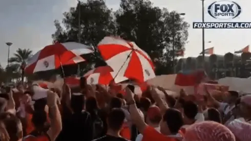 La hinchada de River en el banderazo.