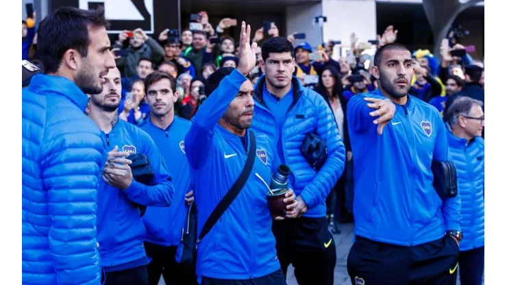 Los jugadores de Boca en Madrid.