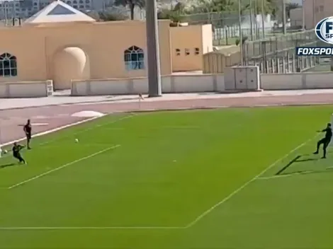 El arco a arco en el entrenamiento de River entre Armani y el joven Centurión
