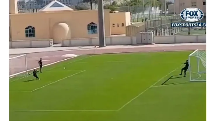 El arco a arco en el entrenamiento de River entre Armani y el joven Centurión