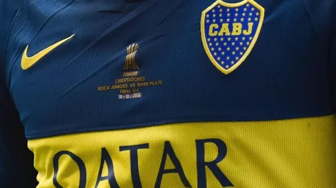LA DE LA FINAL. La camiseta titular de Boca durante la definición de la Copa Libertadores (Foto: Getty).