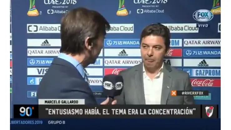 Marcelo Gallardo tras la caída.