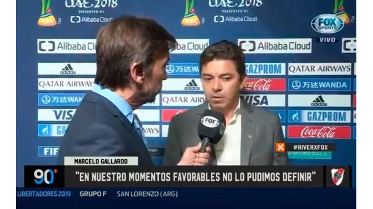Gallardo habló con Marcelo Benedetto tras el partido.