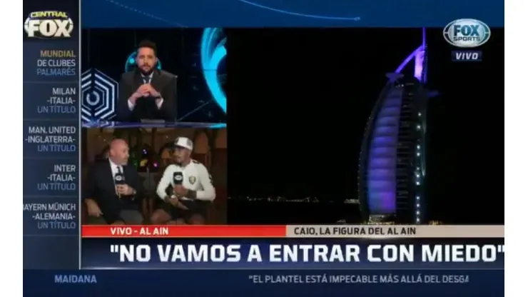 Caio en diálogo con Fox Sports.