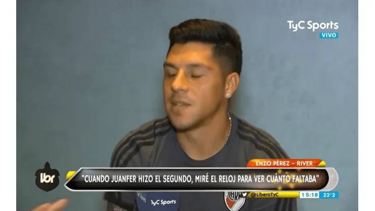 Enzo Pérez reveló que sintió cuando el tiro de Jara dio en el palo del arco de River