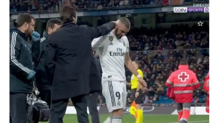 Benzema se fue lesionado y encendió las alarmas en Real Madrid