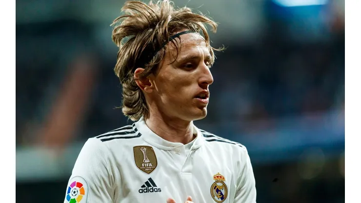 Luka Modric en un partido de Real Madrid.