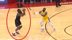 James Harden se burla de la marca de LeBron James con un triple imposible
