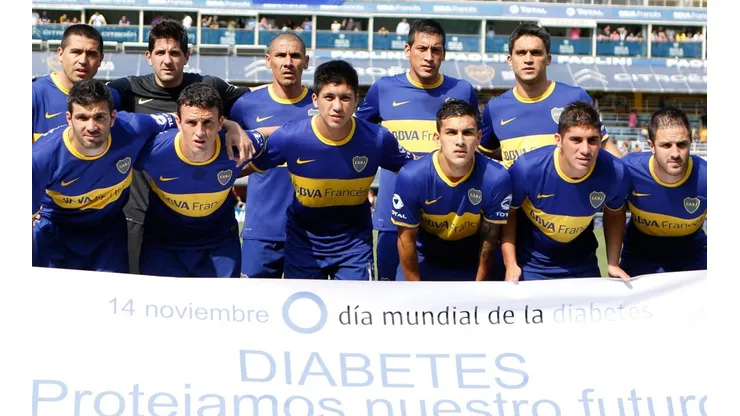 Boca antes del partido ante Tigre en 2014.