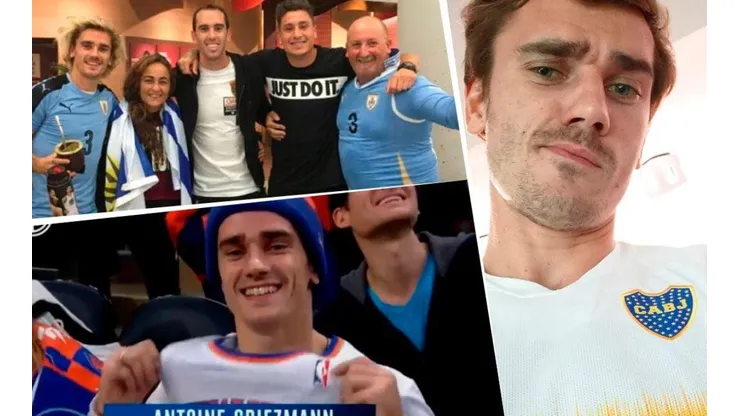 Griezmann con sus camisetas.