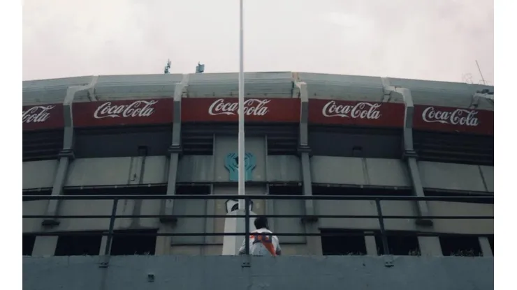 Foto del hincha de River en El Monumental.