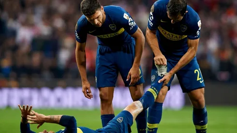 Foto de los jugadores de Boca en el Santiago Bernabéu.