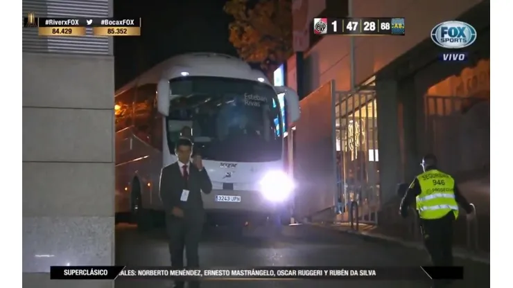 El micro de River en el Bernabeu.