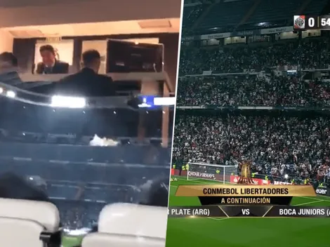 Gallardo llegó al palco y le hizo un gesto a los hinchas de River