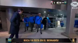 Los jugadores de Boca arriban al Bernabéu