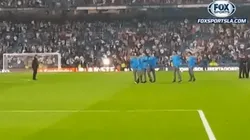 Foto de los jugadores de Boca en el Bernabéu.