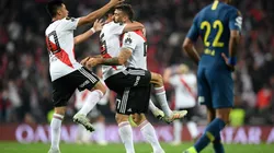 Foto de los jugadores de River celebrando el gol.