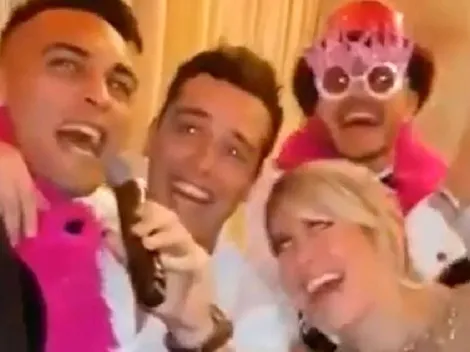 En el cumpleaños de Wanda, Lautaro Martínez cantó Damas Gratis y Mauro Icardi tocó el rallador