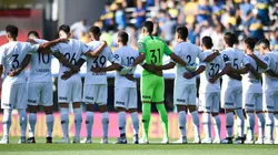 El equipo xeneize antes del partido ante Patronato.