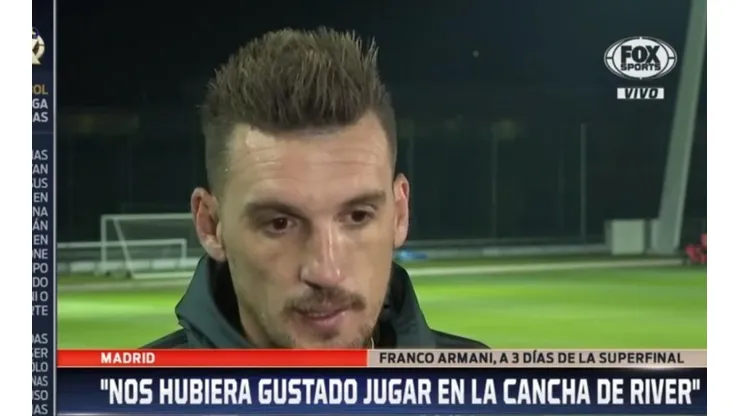 Armani tiró una polémica frase de cómo va a jugar Boca la final y sacó chapa de cómo lo hará River