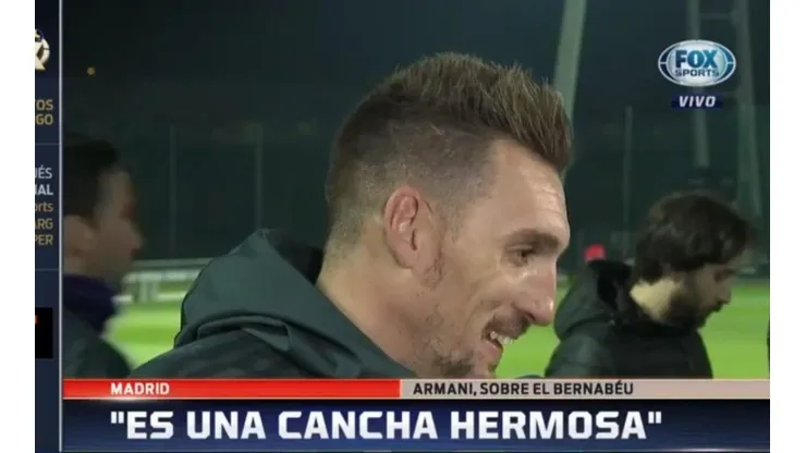 Le preguntaron por el hecho de que la final se juegue en el Bernabéu y Armani decidió tirar un chiste