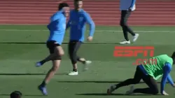 Foto de Fernando Gago junto a Pablo Pérez.