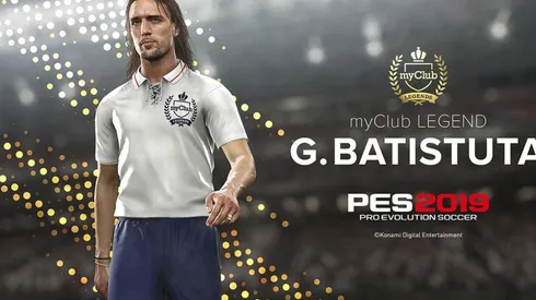 Gabriel Batistuta llega a romper redes en el data pack 3.0 del PES 2019
