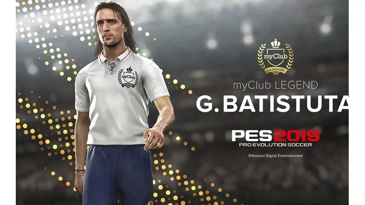 Gabriel Batistuta llega a romper redes en el data pack 3.0 del PES 2019