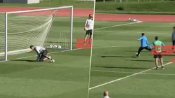 Foto de Carlos Tevez y Esteban Andrada.