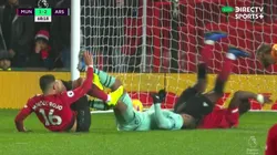 Marcos Rojo hizo todo mal, Lacazette lo durmió y terminó en gol de Arsenal