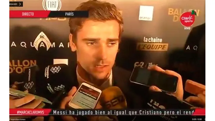 Griezmann tras la gala del Balón de Oro.