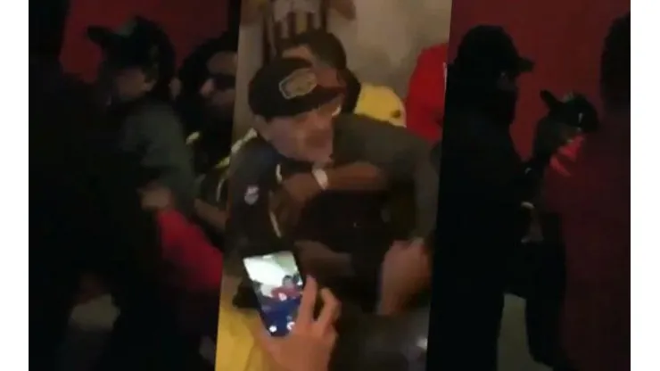 Maradona insultó y se fue a los golpes con los hinchas de Atlético San Luis