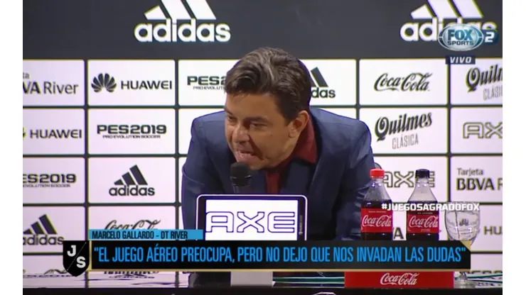 Gallardo se sacó el saco de DT, se solidarizó con los hinchas de River y disparó contra la Conmebol