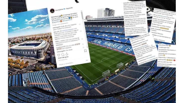 Conmebol posteó una foto del Bernabéu y le llovieron insultos de todos lados