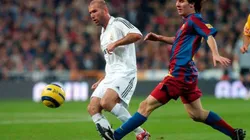 Zidane y Messi en el único partido en el que se enfrentaron.