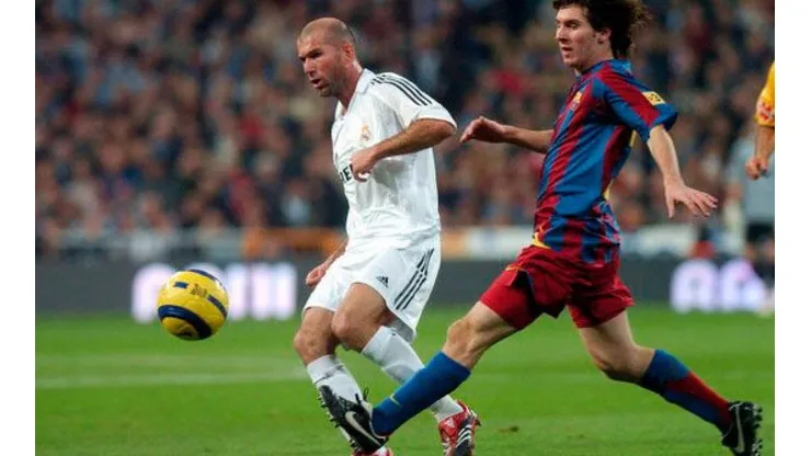 Zidane y Messi en el único partido en el que se enfrentaron.