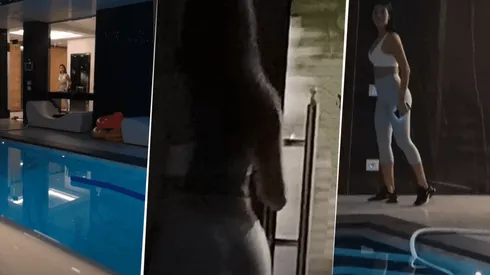 Cristiano estaba en la pileta, entró Georgina en calzas y con un video nos regaló el zoom del día