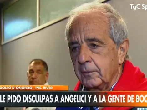 D'Onofrio le pidió perdón a Angelici y a los hinchas de Boca