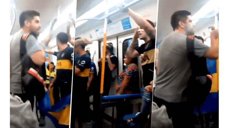 Foto del hincha de River ante los de Boca.