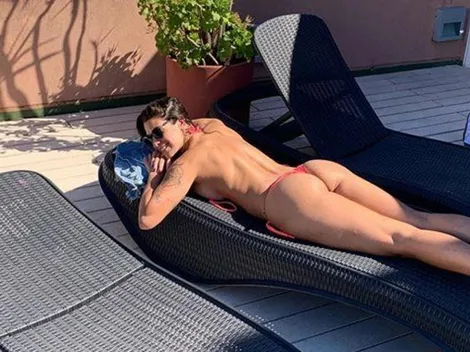 Ivana Nadal subió foto con la piel de River, mordiéndose el dedo y un "no importa nada más"