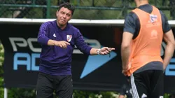 EN LA PRÁCTICA. Marcelo Gallardo en el entrenamiento de River (Foto: Getty).