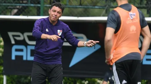 EN LA PRÁCTICA. Marcelo Gallardo en el entrenamiento de River (Foto: Getty).