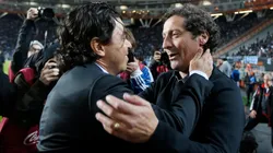 Pedro Troglio junto a Marcelo Gallardo.