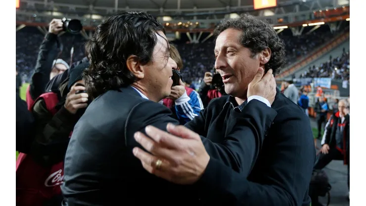 Pedro Troglio junto a Marcelo Gallardo.