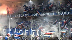 La hinchada de Sampdoria durante el clásico de este fin de semana.