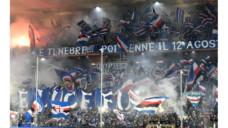 La hinchada de Sampdoria durante el clásico de este fin de semana.