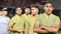 Los jugadores de Boca en El Monumental.