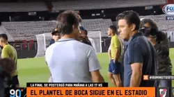 El plantel de Boca salió al Monumental y Gallardo saludó a los jugadores