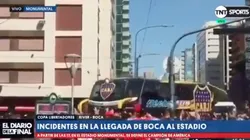 Foto del micro de los jugadores de Boca.