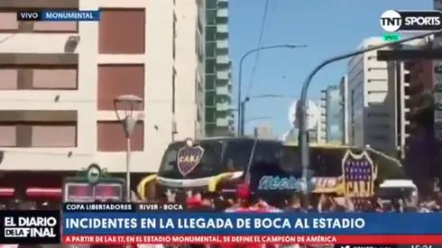 Foto del micro de los jugadores de Boca.